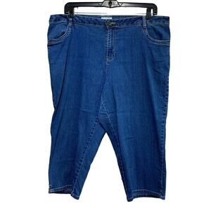 Living Planet Plus Womens Size 20W Stretch Cotton Denim Jean Capri Cropped Pants